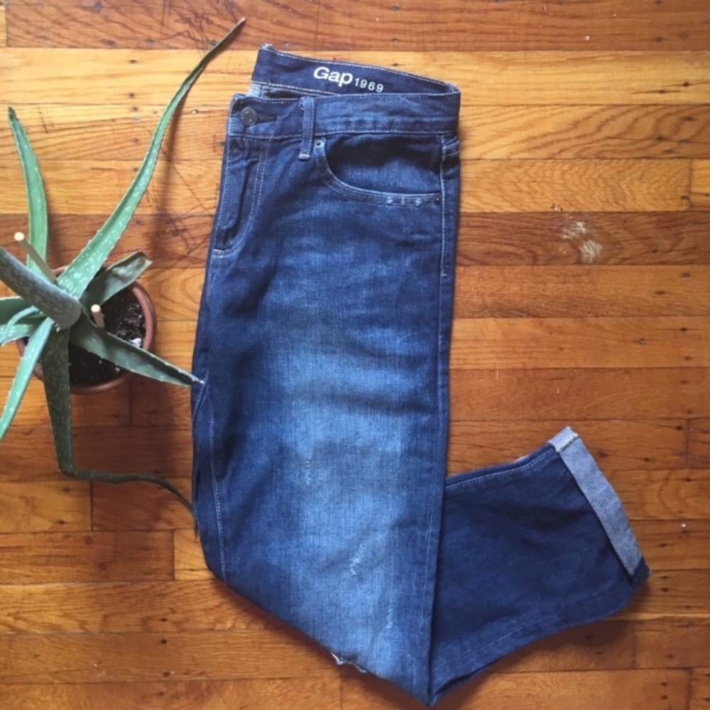 Gap Distresses Boyfriend Jeans